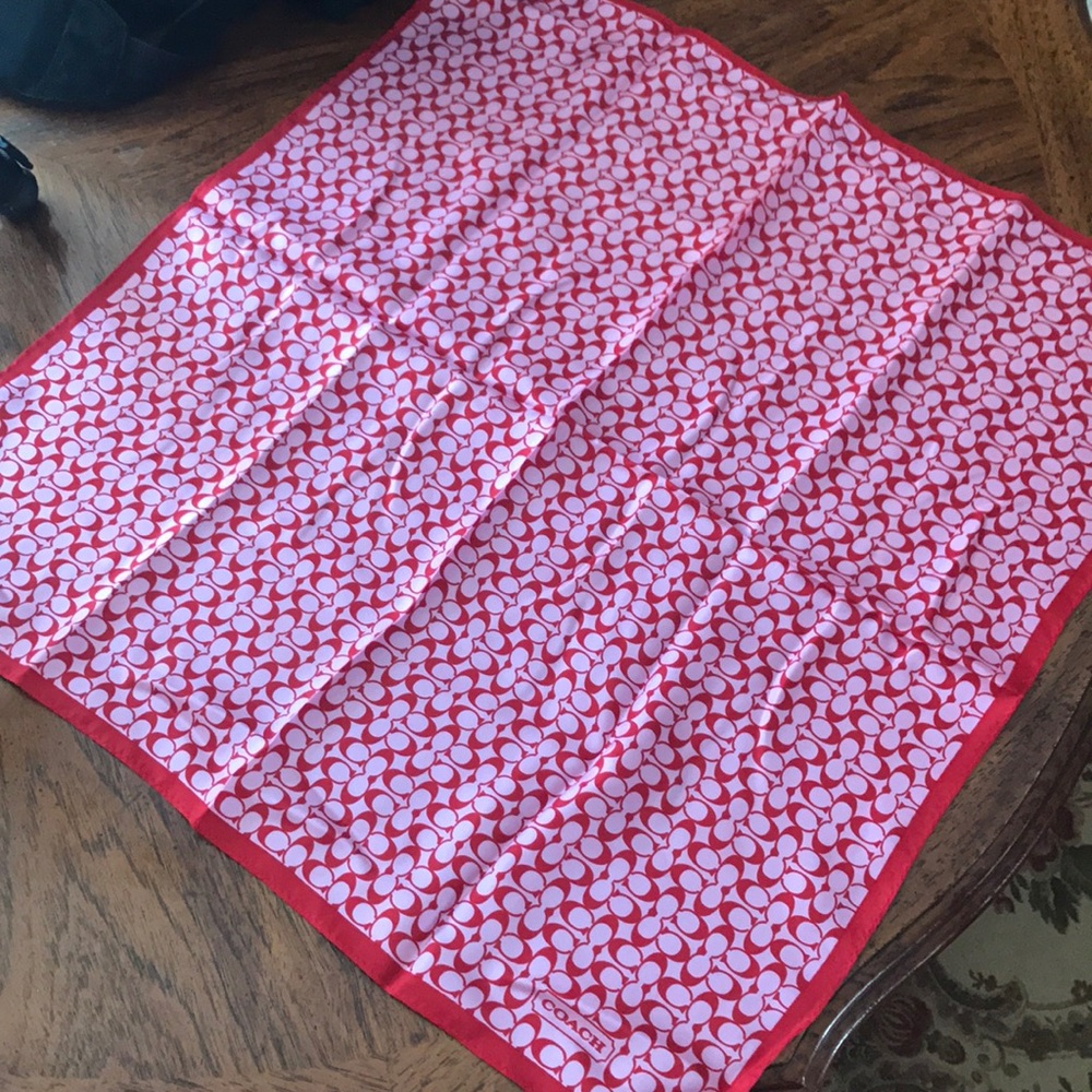 Authentic Coach scarf pink and red